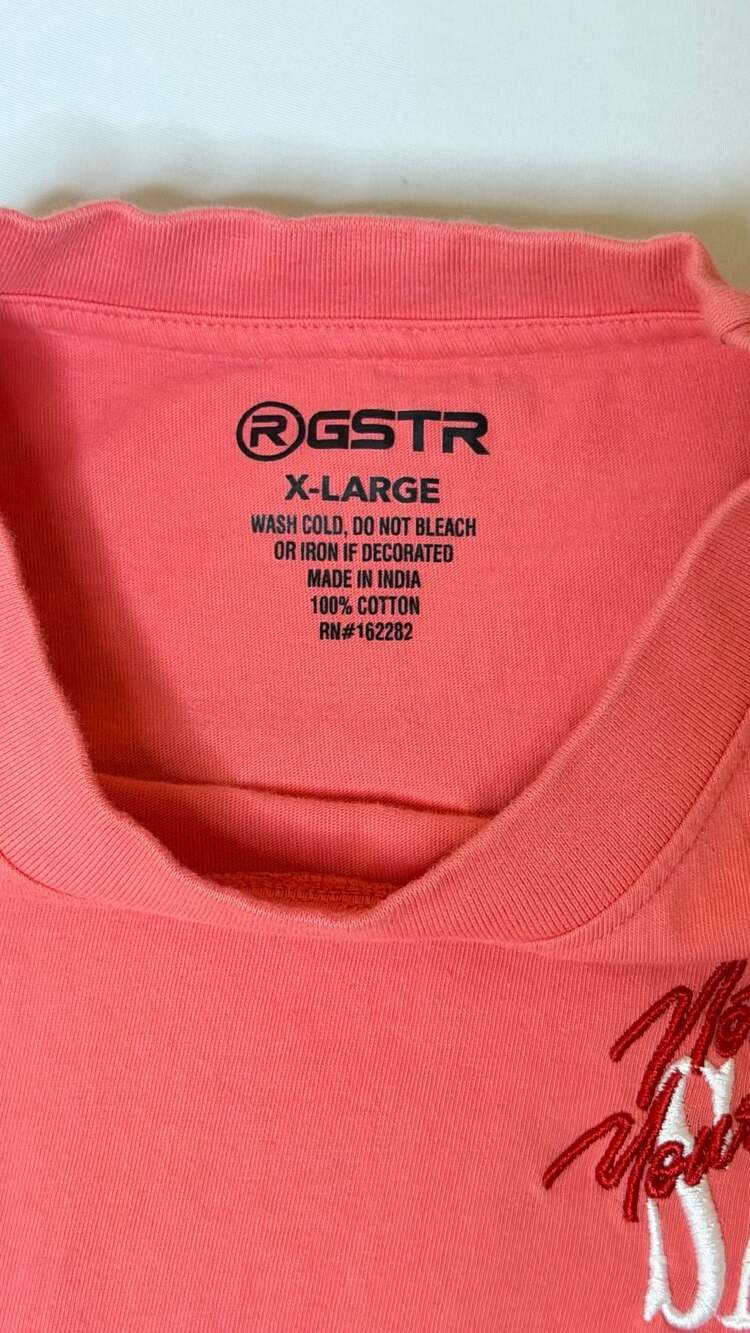 GSTR 'Not Your Saint' Angel Graphic T-Shirt in Red - Picture 3 of 6